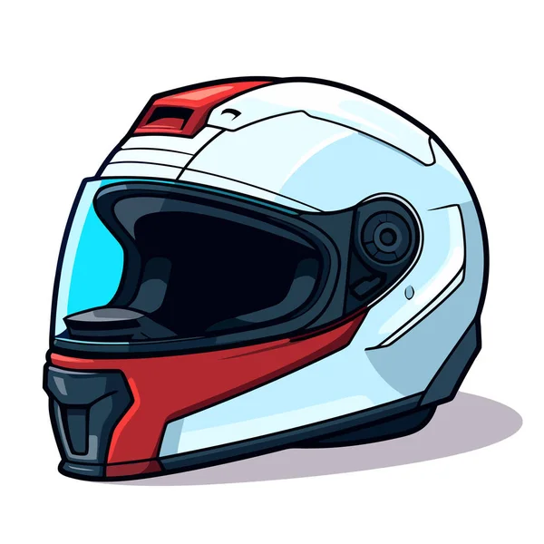 Мотоциклетный Шлем Изолирован Белом Фоне Симпатичное Изображение Гоночного Шлема Векторная — стоковый вектор