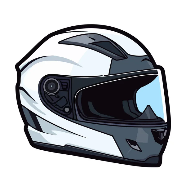 Motorradhelm Isoliert Auf Weißem Hintergrund Niedliches Bild Eines Rennhelms Vektorillustration — Stockvektor