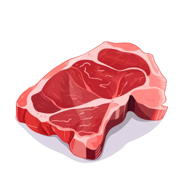 Roh Fleischsteak Scheibe Frisches Fleisch Isoliert Auf Weißem Hintergrund Vektorillustration — Stockvektor