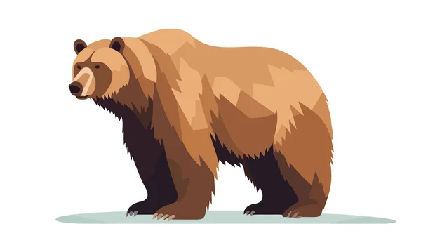 Grizzly Medve Egy Cuki Sétáló Grizzly Medvét Ábrázol Elszigetelve Fehéren — Stock Vector