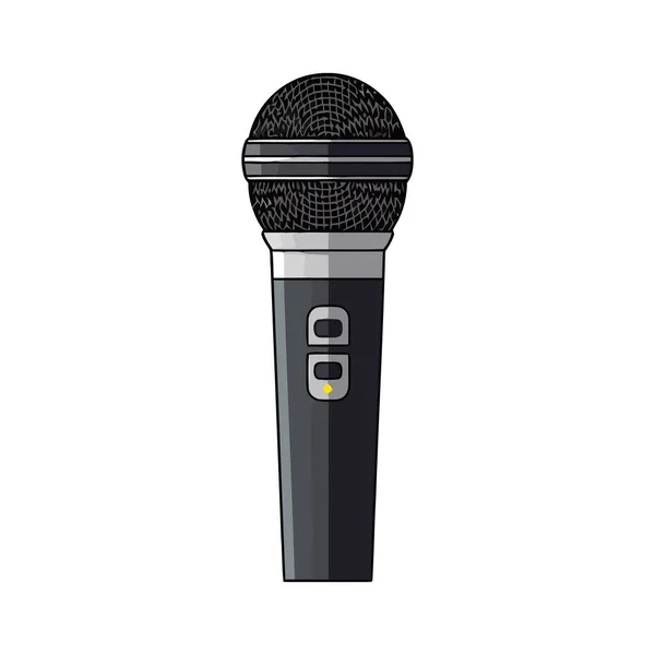 Mikrofon Görüntüsü Beyaz Arkaplanda Izole Edilmiş Mikrofon Simgesi Vektör Çizimi — Stok Vektör