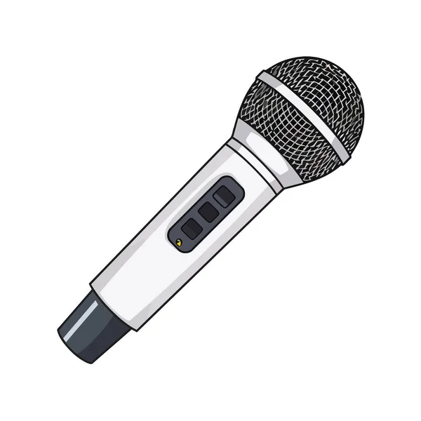 Obrázek Mikrofonu Ikona Mikrofonu Izolovaná Bílém Pozadí Vektorová Ilustrace Generátor — Stockový vektor