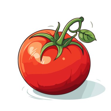 Tatlı kırmızı domates izole edilmiş. Domates ikonu. Düz stil domates imzası. Vektör çizimi. Üretilmiş Yapay Zeka