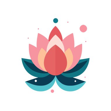 Lotus çiçeği ikonu. Nilüfer çiçeği izole. Şirin lotus sembolü. Lotus bitkisi. Vektör illüstrasyonu