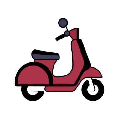 Scooter logosu. Motosiklet sembolü düz stil. Scooter simgesi izole edildi. Vektör çizimi. Üretilmiş Yapay Zeka