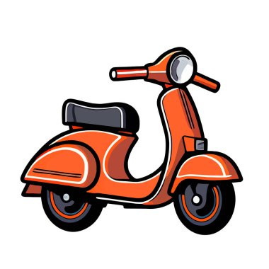 Scooter logosu. Motosiklet sembolü düz stil. Scooter simgesi izole edildi. Vektör çizimi. Üretilmiş Yapay Zeka