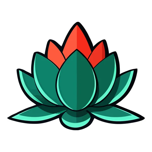 Икона Цветов Лотоса Цветок Лотоса Изолирован Символ Милого Лотоса Лотосное — стоковый вектор