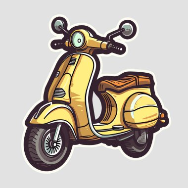 Scooter logosu. Motosiklet sembolü düz stil. Scooter simgesi izole edildi. Vektör çizimi. Üretilmiş Yapay Zeka