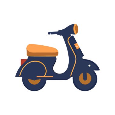Scooter logosu. Motosiklet sembolü düz stil. Scooter simgesi izole edildi. Vektör çizimi. Üretilmiş Yapay Zeka