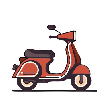 Scooter logosu. Motosiklet sembolü düz stil. Scooter simgesi izole edildi. Vektör çizimi. Üretilmiş Yapay Zeka