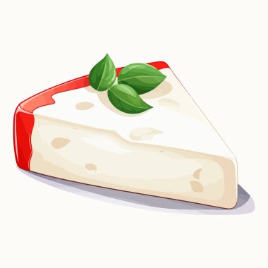 Peynir imajı. Peynirin şirin çizgi film görüntüsü. Vektör çizimi. Üretilmiş Yapay Zeka