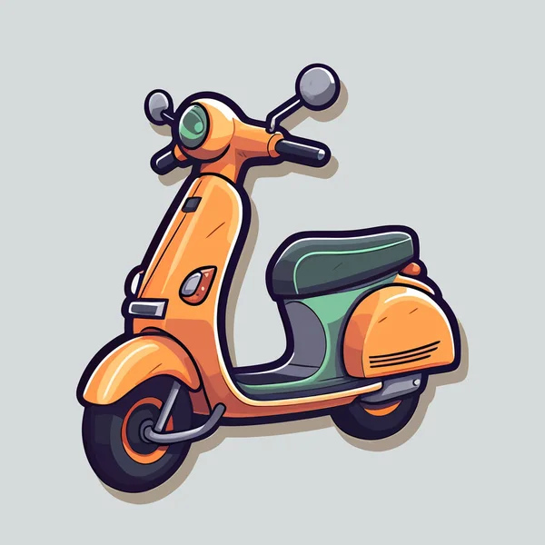 Scooter Logosu Motosiklet Sembolü Düz Stil Scooter Simgesi Izole Edildi — Stok Vektör
