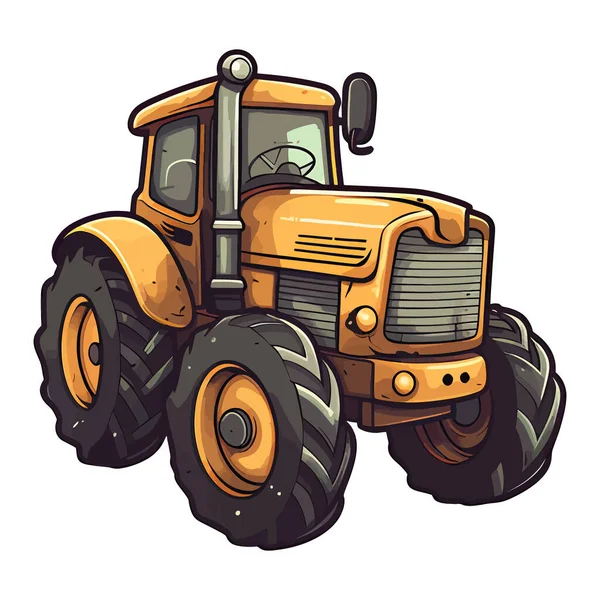 Traktör Logosu Çiftçi Traktör Görüntüsü Düz Çekici Görüntü Izole Edildi — Stok Vektör