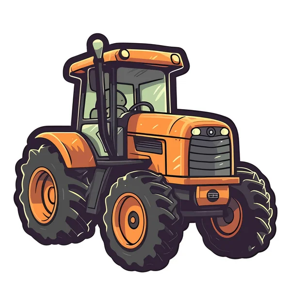 拖拉机标志 农民拖拉机形象扁平 拖拉机图像隔离 矢量图解 产生的人工智能 — 图库矢量图片