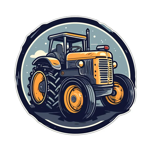 トラクターのロゴ フラットスタイルの農家トラクターイメージ トラクターの画像は隔離された ベクトルイラスト 生成Ai — ストックベクタ
