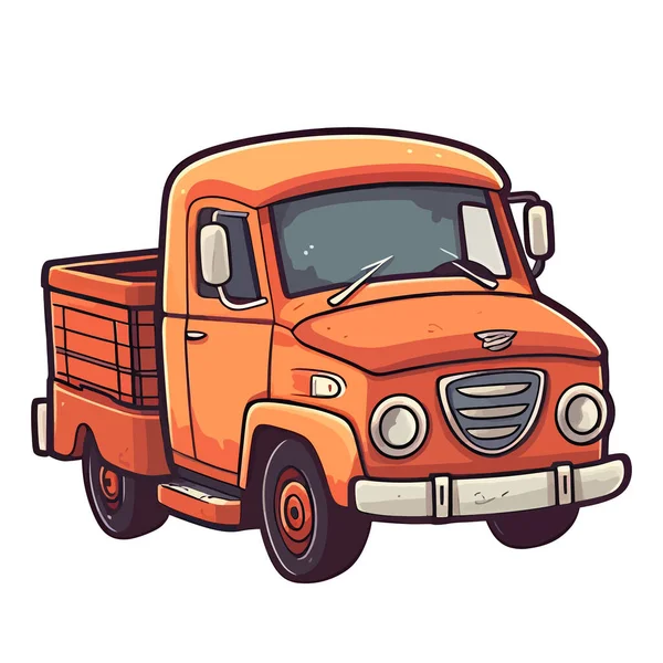 卡车标志图标 卡车司机形象扁平 卡车图像隔离 矢量图解 产生的人工智能 — 图库矢量图片