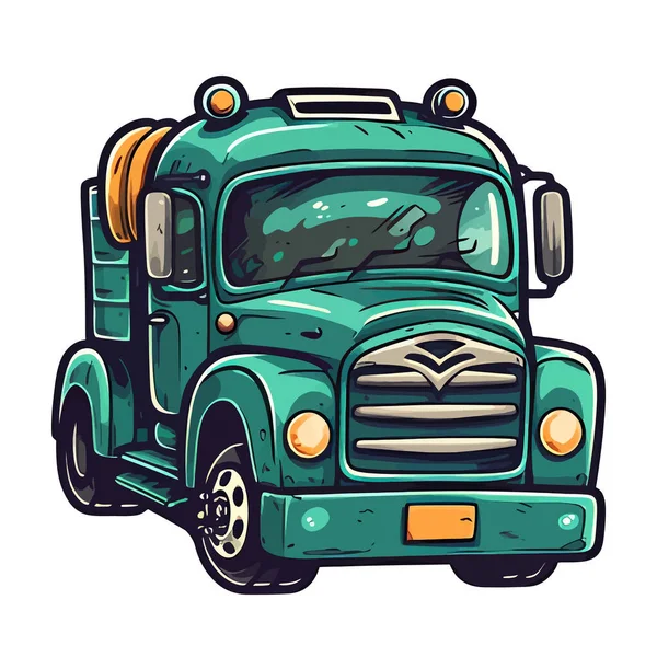 トラックのロゴアイコン 平らなスタイルでトラックの画像 隔離されたトラックの画像 ベクトルイラスト 生成Ai — ストックベクタ