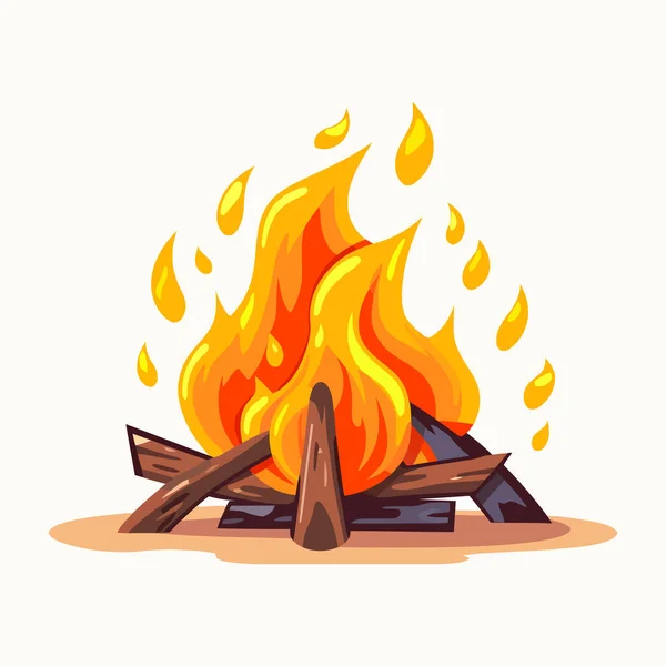 Bonfire Beeld Schattig Cartoon Beeld Van Vreugdevuur Vector Illustratie Gegenereerde — Stockvector