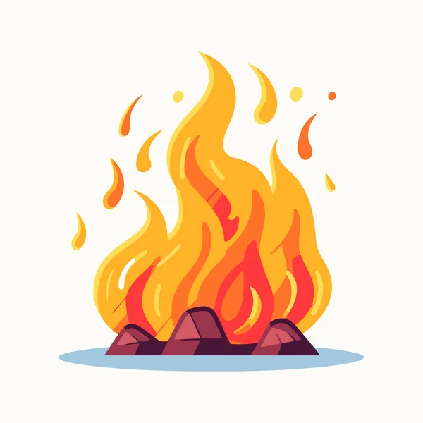 Φωτιά Χαριτωμένη Εικόνα Κινουμένων Σχεδίων Της Φωτιάς Εικονογράφηση Διανύσματος Παραγωγή — Διανυσματικό Αρχείο