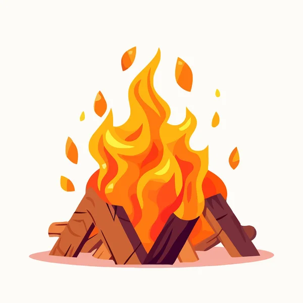 Bonfire Image Cute Cartoon Image Bonfire Vector Illustration Generated — Stock Vector