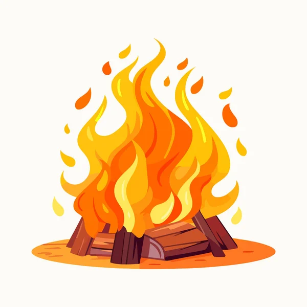 Bonfire Beeld Schattig Cartoon Beeld Van Vreugdevuur Vector Illustratie Gegenereerde — Stockvector