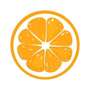 Turuncu ikon. Turuncu görüntü izole edildi. Düz dizayn edilmiş turuncu. Vektör illüstrasyonu