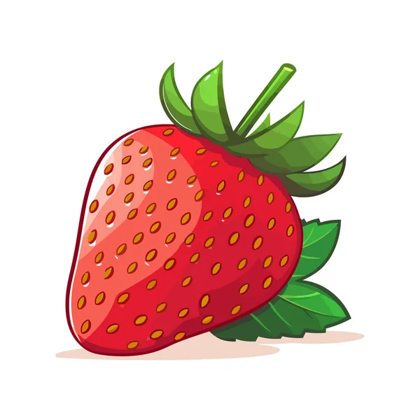 Erdbeer Symbol Erdbeerbild Isoliert Niedliche Rote Erdbeere Vektorillustration — Stockvektor
