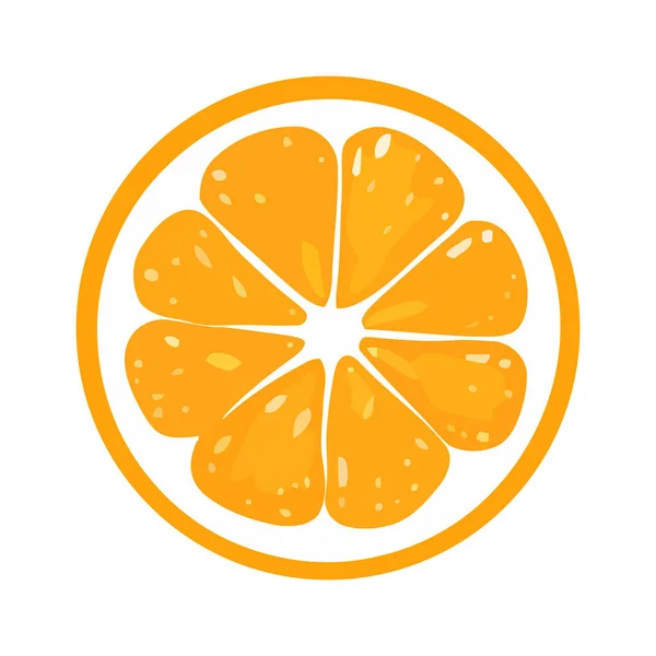 Icono Naranja Imagen Naranja Aislada Rebanadas Naranja Diseño Plano Ilustración — Archivo Imágenes Vectoriales