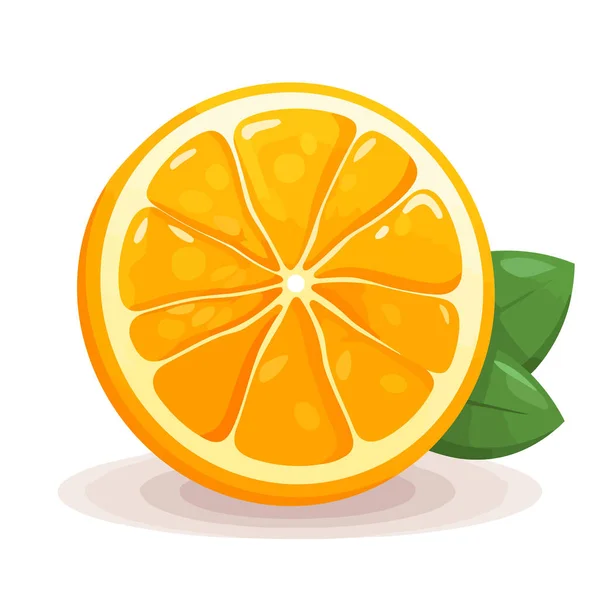 橙色图标 橙色图像隔离 扁平设计的橙子片 矢量说明 — 图库矢量图片
