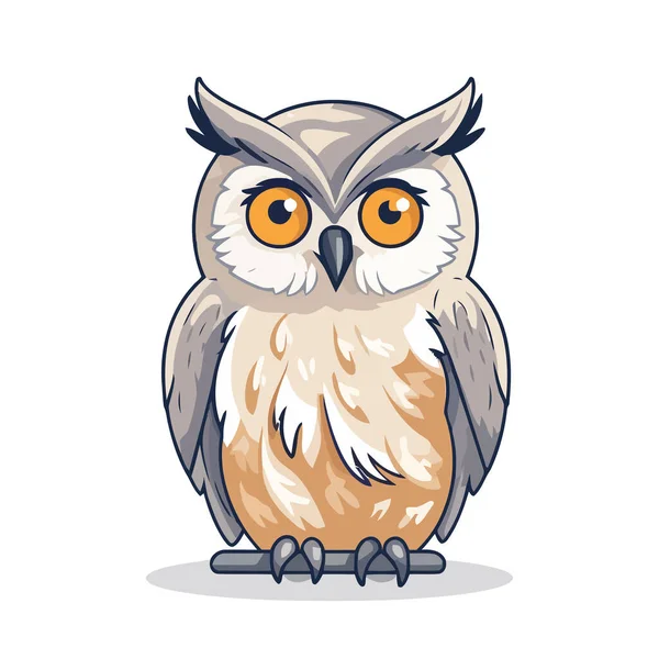 Owl Image Image Cute Owl Isolated White Vector Illustration Generated — Stock Vector