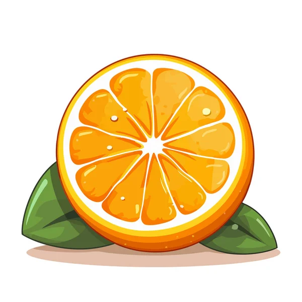 橙色图标 橙色图像隔离 扁平设计的橙子片 矢量说明 — 图库矢量图片