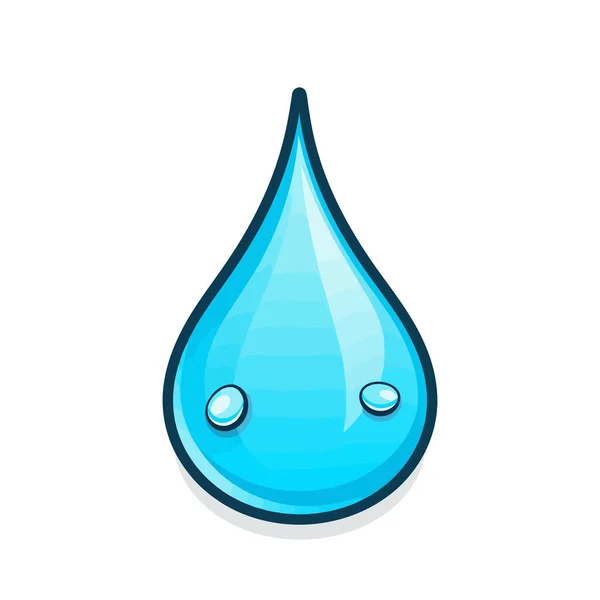 Ícone Logotipo Gota Água Imagem Gota Líquida Azul Isolada Sobre — Vetor de Stock