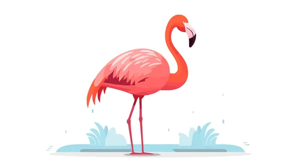 Diseño Del Logotipo Flamingo Dibujo Imagen Flamenco Rosa Lindo Flamenco — Vector de stock