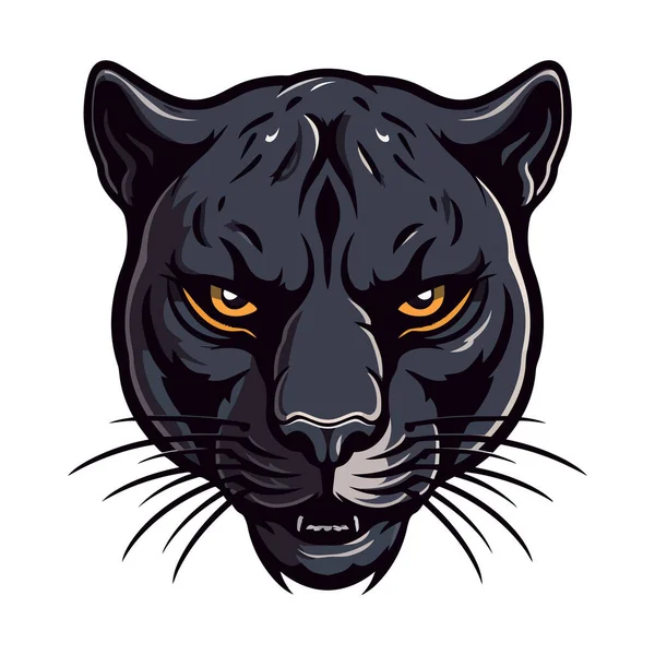 Návrh Loga Panther Head Abstraktní Tvář Kreslícího Pantera Roztomilý Panteří — Stockový vektor