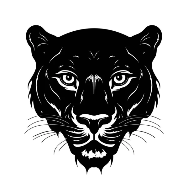 豹头标志设计 摘要画出豹脸 可爱的豹脸被隔离了矢量说明 — 图库矢量图片