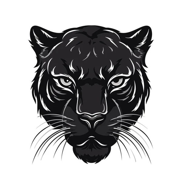 Návrh Loga Panther Head Abstraktní Tvář Kreslícího Pantera Roztomilý Panteří — Stockový vektor