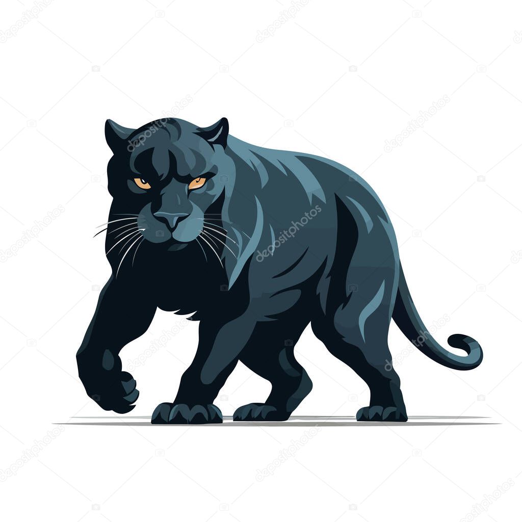 Panther logo design. Abstract drawing panther. Cute panther isolated. Vector illustration