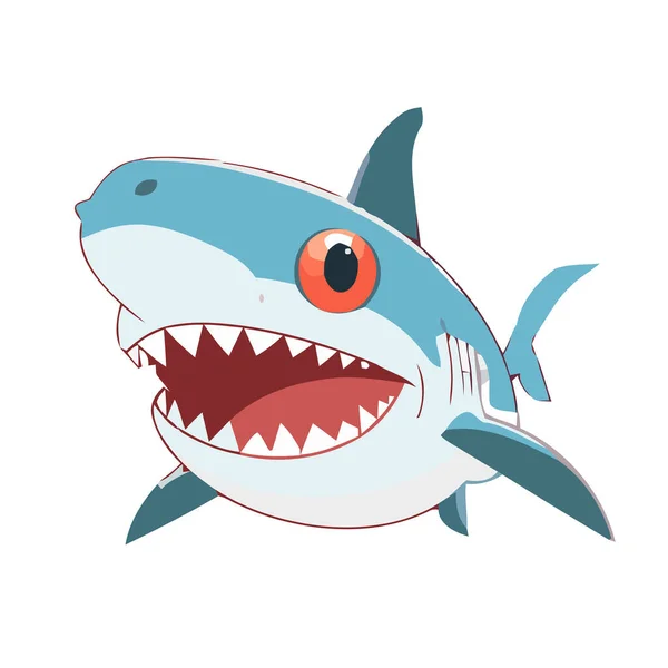 stock vector Shark icon. Image of a cute shark isolated on white. Vector illustration. Generated AI