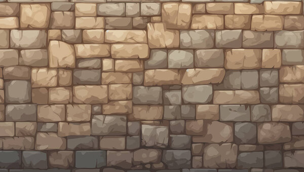Stonework wall. Texture of old stonework wall. Vector illustration. Generated AI