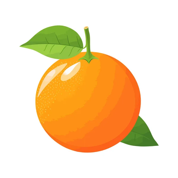 Ikon Jeruk Gambar Oranye Terisolasi Oranye Dalam Desain Datar Ilustrasi - Stok Vektor