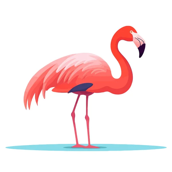 Projekt Logo Flamingo Rysunek Różowego Flaminga Słodki Flaming Odizolowany Ilustracja — Wektor stockowy