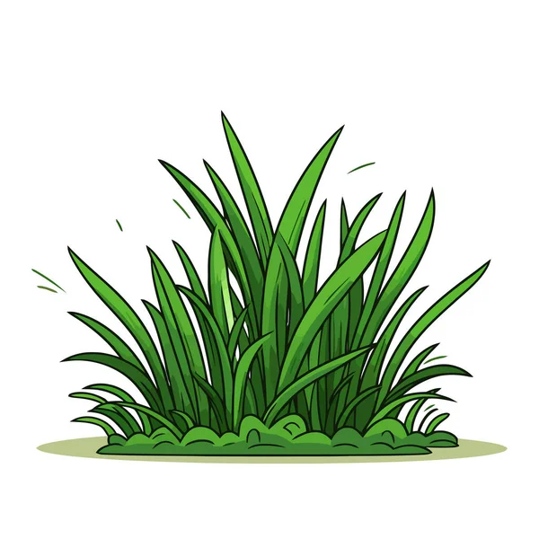 Zelená Tráva Silueta Zelené Trávy Izolovaná Bílém Pozadí Vektorová Ilustrace — Stockový vektor