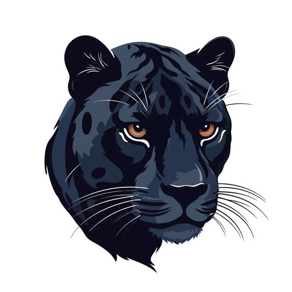 Дизайн Логотипа Головы Пантеры Абстрактное Рисование Лица Пантеры Милое Личико — стоковый вектор