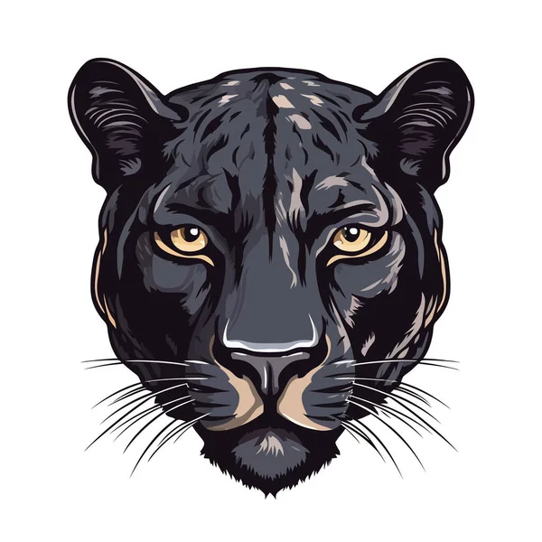 Дизайн Логотипа Головы Пантеры Абстрактное Рисование Лица Пантеры Милое Личико — стоковый вектор
