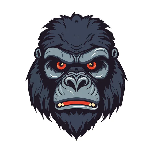 Design Des Gorillakopfes Abstrakte Zeichnung Gorillagesicht Niedliche Gorilla Gesicht Isoliert — Stockvektor