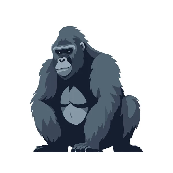 Goril Logosu Tasarımı Soyut Çizim Gorili Şirin Goril Izole Edilmiş — Stok Vektör