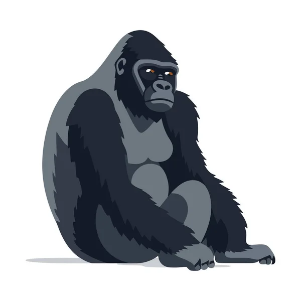 Goril Logosu Tasarımı Soyut Çizim Gorili Şirin Goril Izole Edilmiş — Stok Vektör