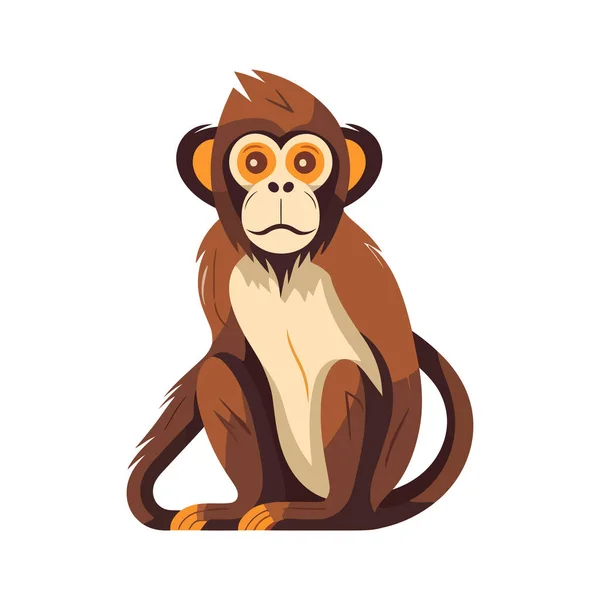 Maymun Logosu Tasarımı Soyut Çizim Yapan Maymun Şirin Maymun Izole — Stok Vektör