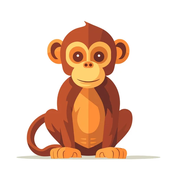 Maymun Logosu Tasarımı Soyut Çizim Yapan Maymun Şirin Maymun Izole — Stok Vektör