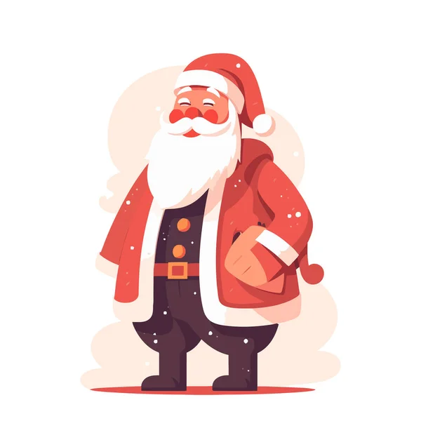 サンタクロースのロゴデザイン 抽象画サンタクロース かわいいベクトルイラスト — ストックベクタ